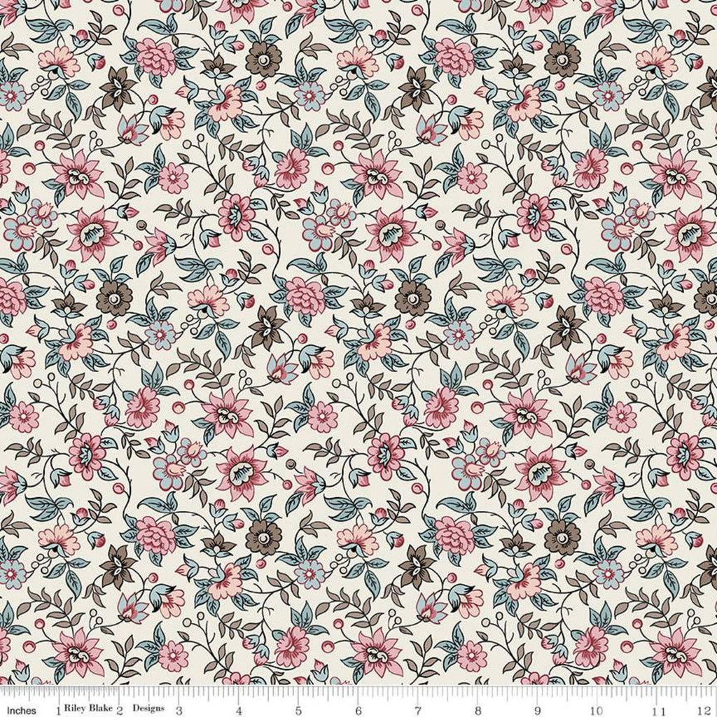 SALE Jane Austen at Home C10004 Elinor - Riley Blake Designs - Cream Historical Reproductions - Quilting Cotton Fabric - Licensed Product