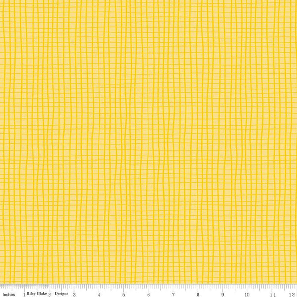 SALE Grl Pwr Grid C10655 Yellow - Riley Blake Designs - Girl Power Geometric Irregular Grid - Quilting Cotton Fabric