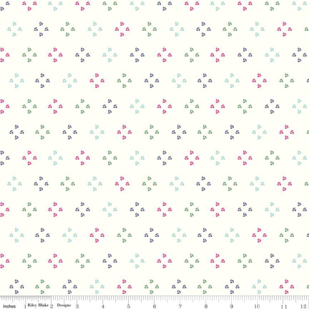 13" End of Bolt - SALE Poppy and Posey French Knots C10584 Cloud - Riley Blake Designs - Geometric Off-White -  Quilting Cotton Fabric