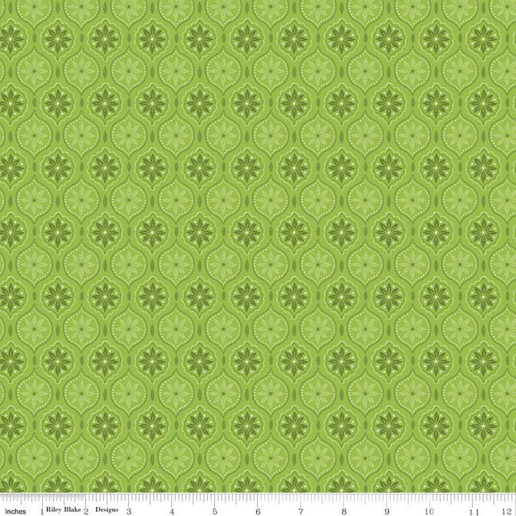SALE Snowed In Medallion C10813 Green - Riley Blake Designs - Christmas Tone-on-Tone Poinsettia Medallions - Quilting Cotton Fabric