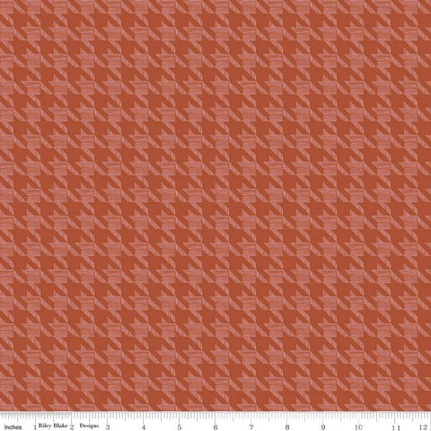 13" End of Bolt - CLEARANCE Heartsong Houndstooth C11307 Rust - Riley Blake Designs - Geometric - Quilting Cotton Fabric