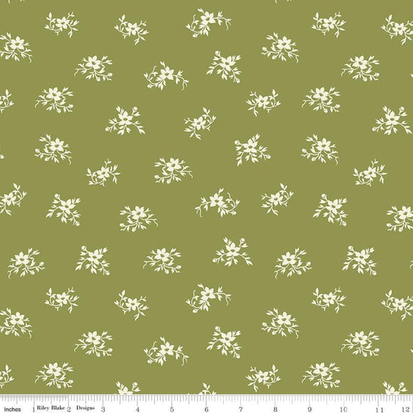 CLEARANCE 1 yd 18" end of bolt piece - Perennial WIDE BACK WB655 Olive - Riley Blake Designs - 107/108" Wide Green - Quilting Cotton Fabric
