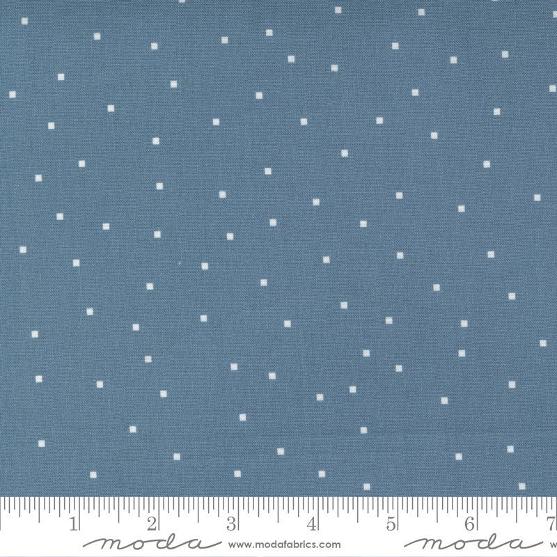17" End of Bolt Piece - SALE Meander Tiny Square Dot 24586 Indigo - Moda Fabrics - Squares Blue - Quilting Cotton Fabric