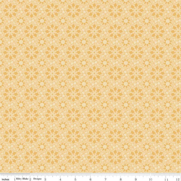 16" End of Bolt - SALE Elegance Enlightened C12222 Gold by Riley Blake Designs - Floral Flowers Geometric - Quilting Cotton Fabric