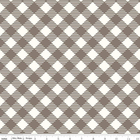 3 Yard Cut - Bee Ginghams WIDE BACK WB12562 Pebble - Riley Blake - 107/108" Wide 3/4" Check - Quilting Cotton Fabric