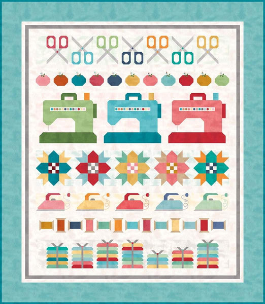 SALE Sew by Row Quilt PATTERN P018 by Bee in my Bonnet - Riley Blake  - INSTRUCTIONS Only - Sewing Machines Irons Pin Cushions Scissors