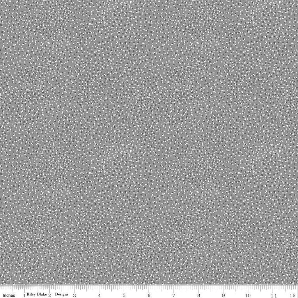 SALE FLANNEL Snow Leopard Flurry F13194 Gray - Riley Blake Designs - Winter Small Specks - FLANNEL Cotton Fabric