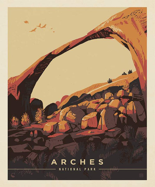CLEARANCE National Parks Poster Panel Arches PD13295 by Riley Blake - DIGITALLY PRINTED Utah - Quilting Cotton Fabric