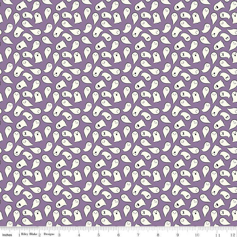 Spooky Schoolhouse Ghosts C13205 Lilac - Riley Blake Designs - Halloween - Quilting Cotton Fabric