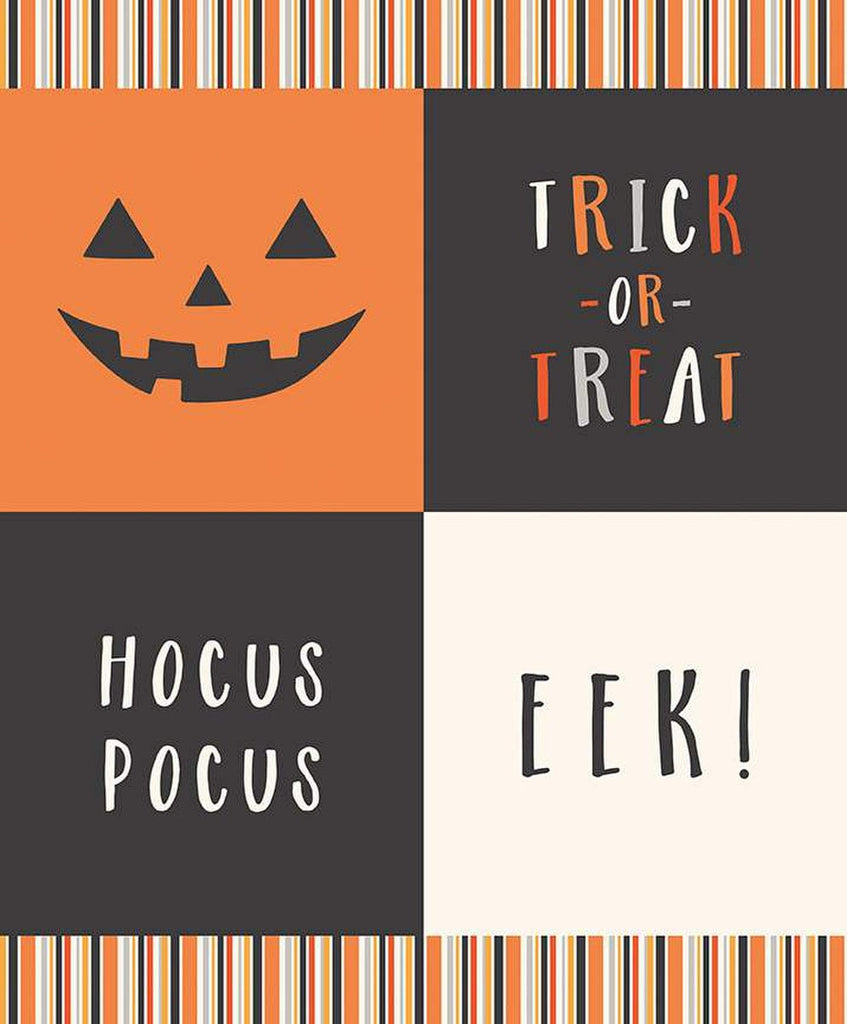 CLEARANCE Hey Bootiful Trick-or-Treat Panel GP13137 Glow-in-the-Dark by Riley Blake - Halloween - Quilting Cotton Fabric
