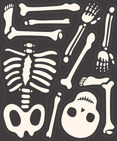 Hey Bootiful Skeleton Panel GP13138 Glow-in-the-Dark by Riley Blake - Halloween - Quilting Cotton Fabric