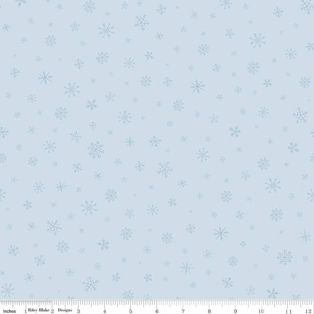 SALE FLANNEL Snow Leopard Snowflakes F13193 Ice Blue - Riley Blake Designs - Winter Tone-on-Tone - FLANNEL Cotton Fabric