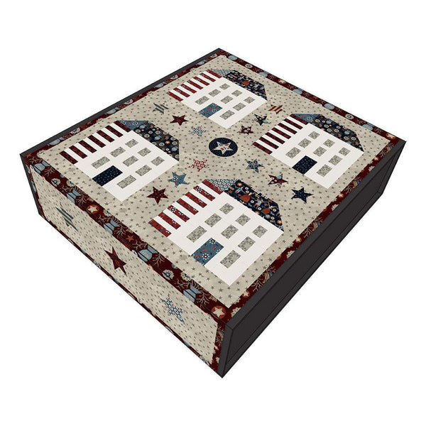 SALE Folk Art America Boxed Quilt Kit KT-13100 - Riley Blake Designs - Box Pattern Fabric - Bright Stars Patriotic - Quilting Cotton Fabric