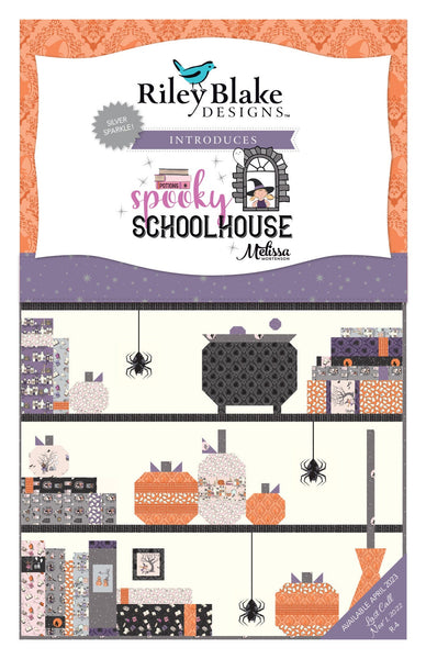 SALE Spooky Schoolhouse 2.5 Inch Rolie Polie Jelly Roll 40 pieces - Riley Blake Designs - Precut Pre cut Bundle - Halloween - Cotton Fabric