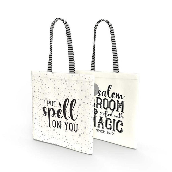SALE Spooky Schoolhouse Tote Panel SHD13208 SPARKLE by Riley Blake Designs - Halloween Totes Silver Sparkle - Quilting Cotton Fabric