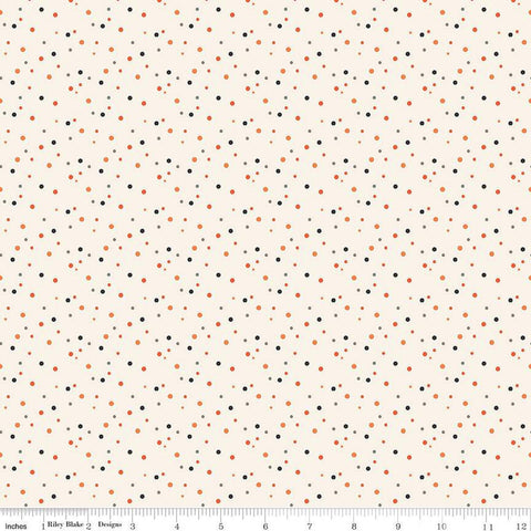 Hey Bootiful Dots C13135 Off White - Riley Blake Designs - Halloween Polka Dot Dotted - Quilting Cotton Fabric
