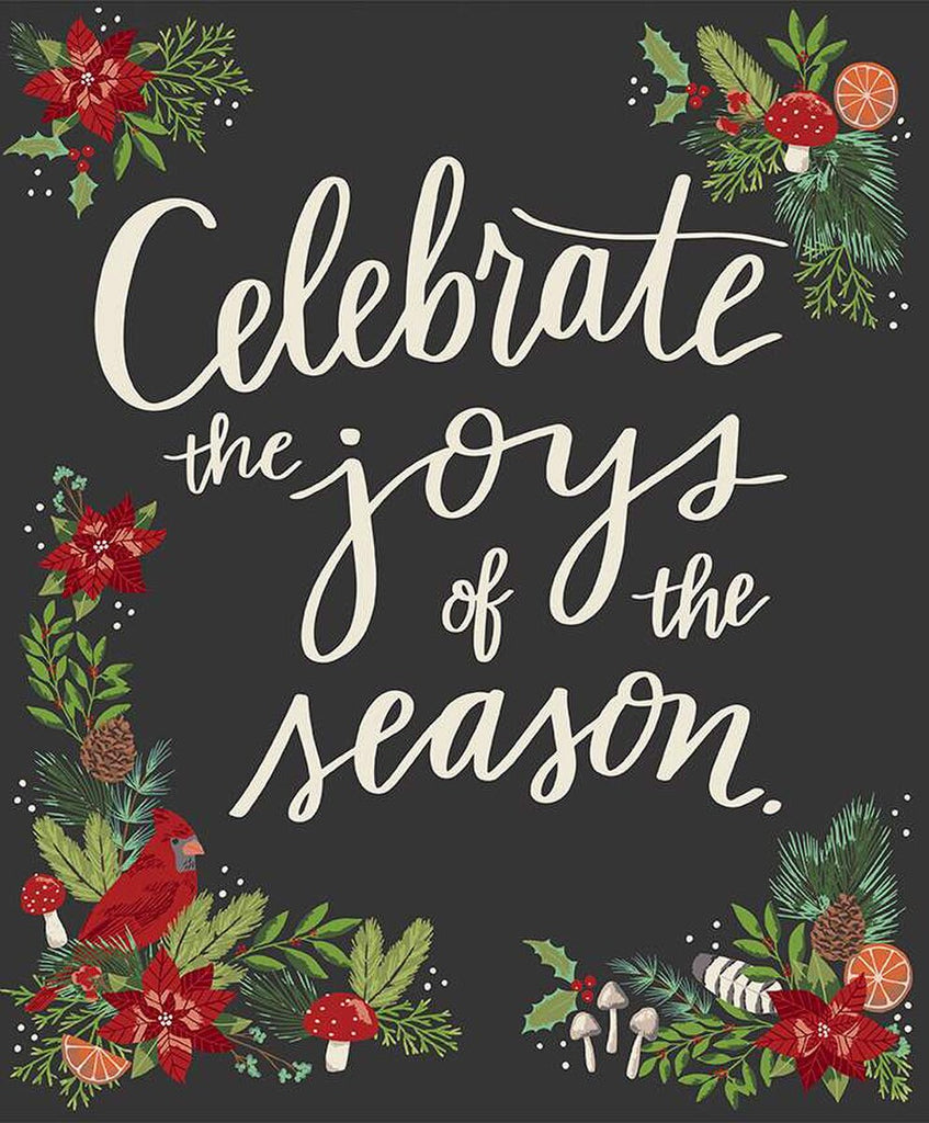 SALE Yuletide Forest Celebrate LARGE Panel PD13547 by Riley Blake Designs - Christmas DIGITALLY printed - Quilting Cotton Fabric