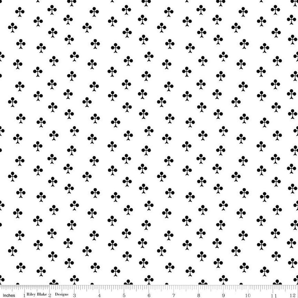 SALE Queen of We'en Clubs C13172 White - Riley Blake Designs - Halloween - J. Wecker Frisch - Quilting Cotton Fabric