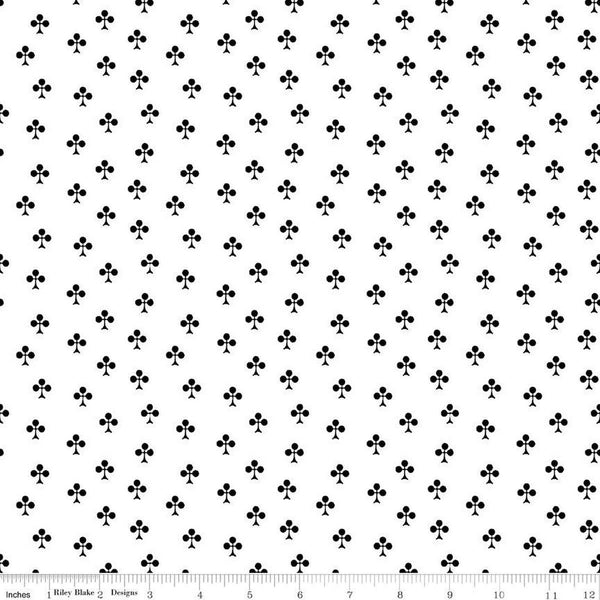 SALE Queen of We'en Clubs C13172 White - Riley Blake Designs - Halloween - J. Wecker Frisch - Quilting Cotton Fabric
