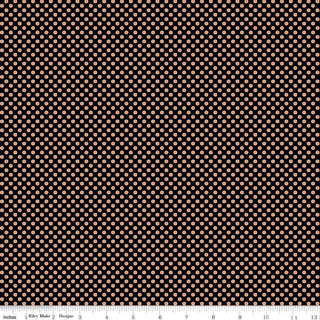 SALE Fright Delight Dots C13234 Black - Riley Blake Designs - Halloween Polka Dot Dotted - Quilting Cotton Fabric