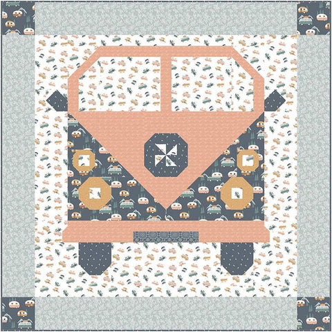 SALE Beep Quilt PATTERN P076 by Kelli Fannin - Riley Blake Design - INSTRUCTIONS Only - Front of Camping Bus