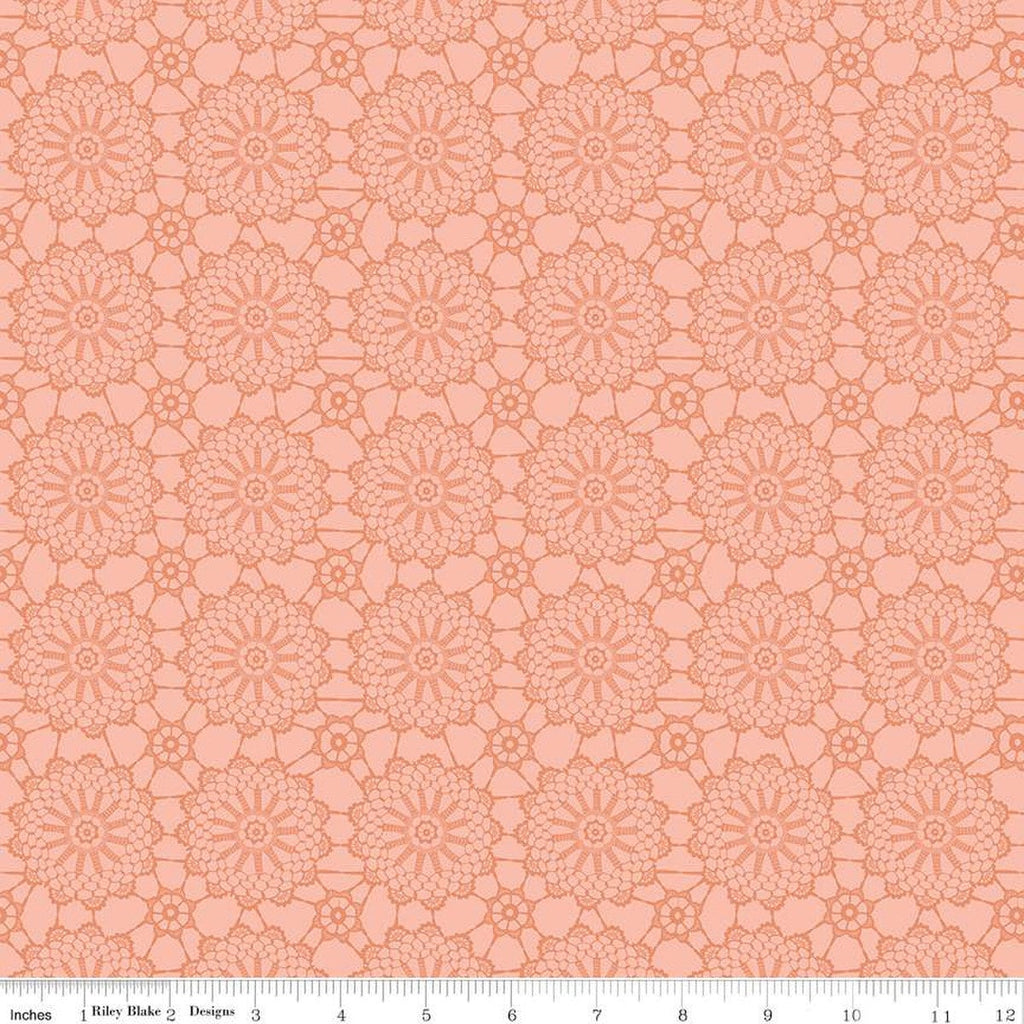 SALE Live, Love, Glamp Crochet C13502 Blush - Riley Blake Designs - Doily Medallions - Quilting Cotton Fabric