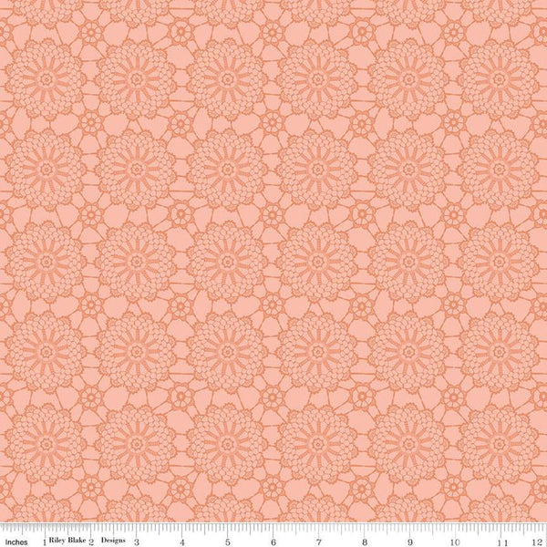 SALE Live, Love, Glamp Crochet C13502 Blush - Riley Blake Designs - Doily Medallions - Quilting Cotton Fabric