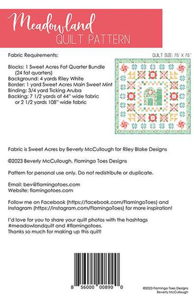 SALE Meadowland Quilt PATTERN P138 by Beverly McCullough - Riley Blake Design - INSTRUCTIONS Only - Pieced Barn Flowers Stars Pinwheels