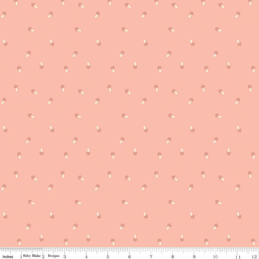 SALE Live, Love, Glamp Mushrooms C13505 Blush - Riley Blake Designs - Mushroom - Quilting Cotton Fabric