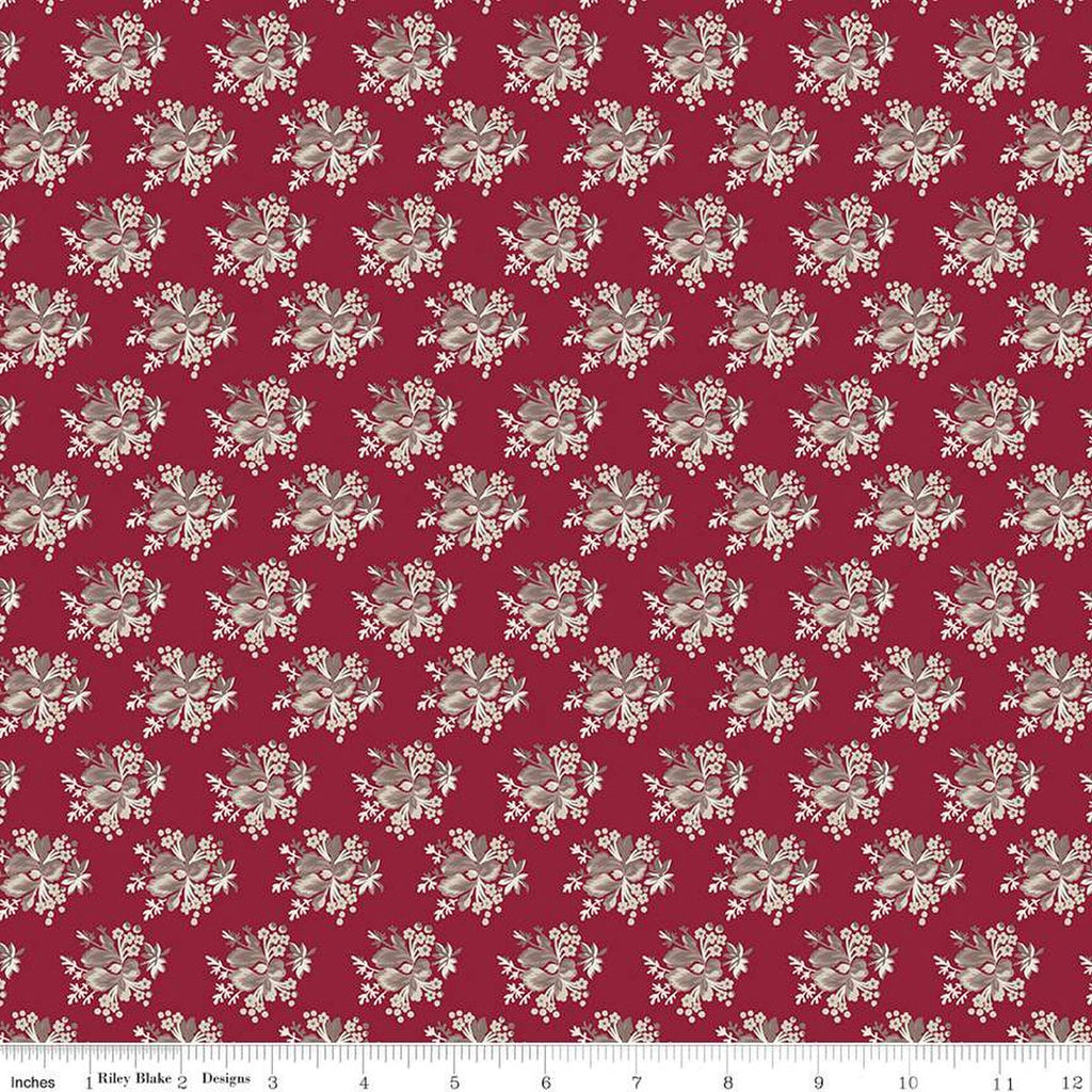 CLEARANCE Heartfelt Bouquets C13494 Ruby - Riley Blake  - Floral Flowers - Quilting Cotton