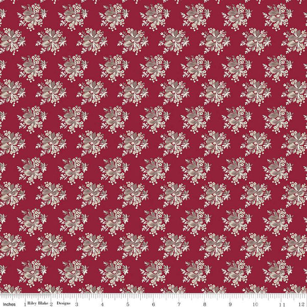 CLEARANCE Heartfelt Bouquets C13494 Ruby - Riley Blake  - Floral Flowers - Quilting Cotton