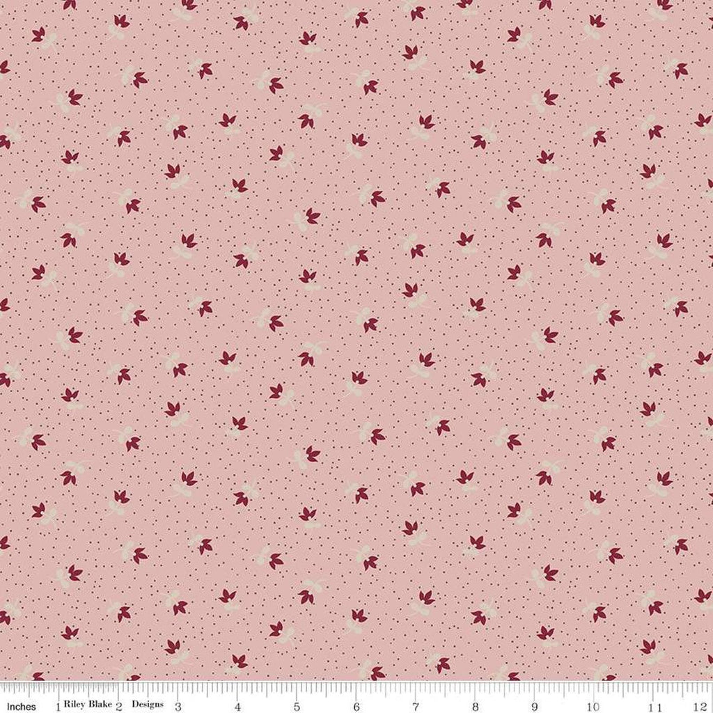 13" End of Bolt - Heartfelt Ditsy C13497 Rose - Riley Blake Designs - Floral Flowers Pin Dots - Quilting Cotton Fabric