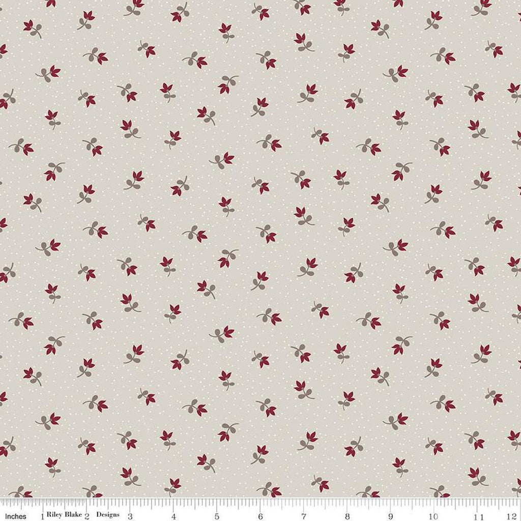 SALE Heartfelt Ditsy C13497 Light Taupe - Riley Blake Designs - Floral Flowers Pin Dots - Quilting Cotton Fabric