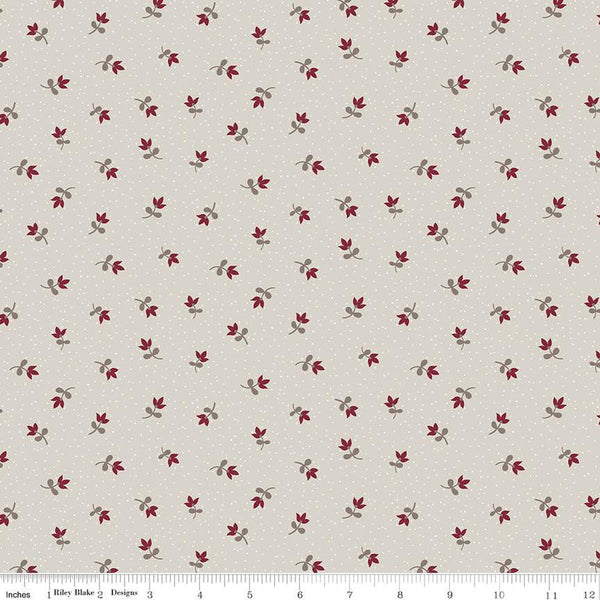 SALE Heartfelt Ditsy C13497 Light Taupe - Riley Blake Designs - Floral Flowers Pin Dots - Quilting Cotton Fabric