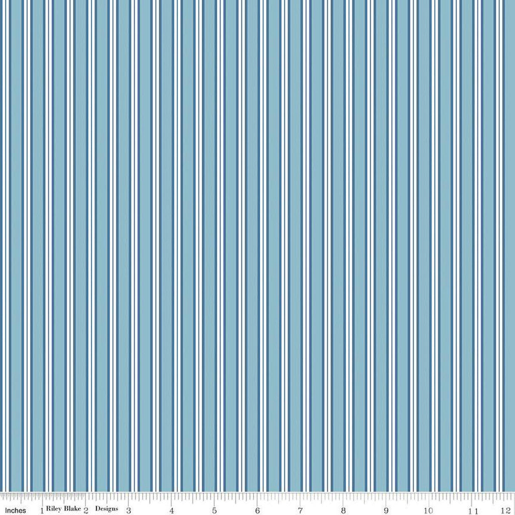 SALE Simply Country Stripes C13415 Dream - Riley Blake Designs - Blue White Stripe Striped - Quilting Cotton Fabric