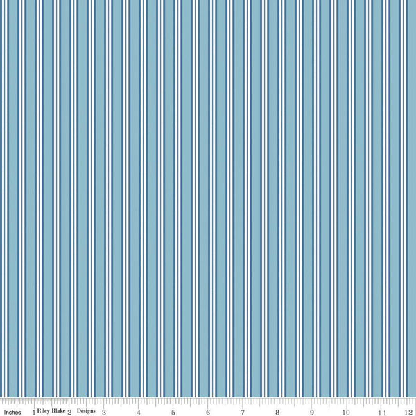 SALE Simply Country Stripes C13415 Dream - Riley Blake Designs - Blue White Stripe Striped - Quilting Cotton Fabric