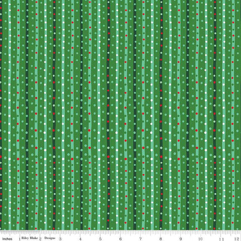 Twas Sugarplum Stripe C13465 Green - Riley Blake Designs - Christmas Stripes Striped - Quilting Cotton Fabric