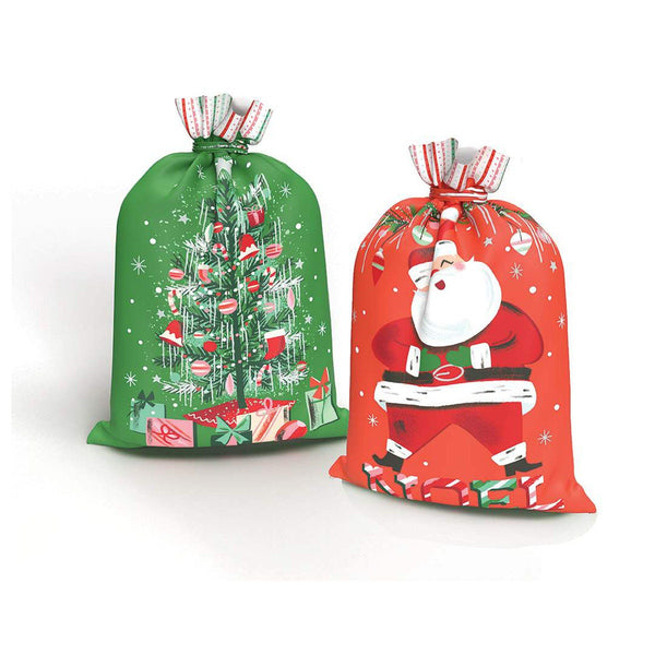 Twas Happy Holidays Panel SPARKLE - Riley Blake - Christmas Gift Bags Pillows Quilt Squares Silver SPARKLE - Quilting Cotton Fabric