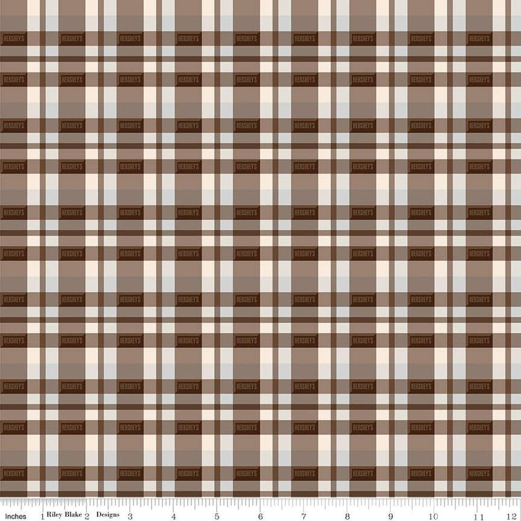 SALE Camp S'mores Plaid C13624 Marshmallow by Riley Blake - Hershey Hershey's Camping - Quilting Cotton Fabric
