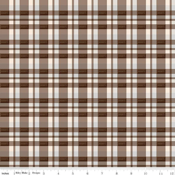 SALE Camp S'mores Plaid C13624 Marshmallow by Riley Blake - Hershey Hershey's Camping - Quilting Cotton Fabric