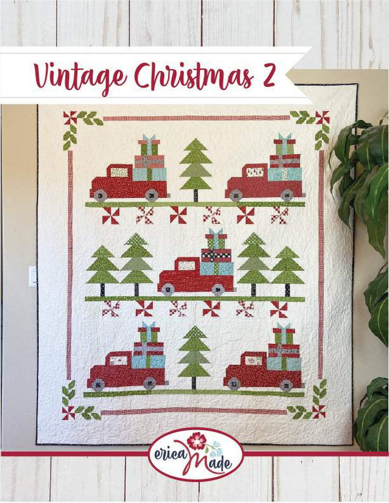 Vintage Christmas 2 Quilt PATTERN P189 by Erica Made - Riley Blake Design - INSTRUCTIONS Only - Christmas Trees Trucks Presents