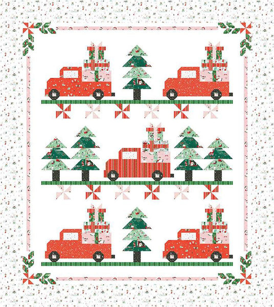 Vintage Christmas 2 Quilt PATTERN P189 by Erica Made - Riley Blake Design - INSTRUCTIONS Only - Christmas Trees Trucks Presents