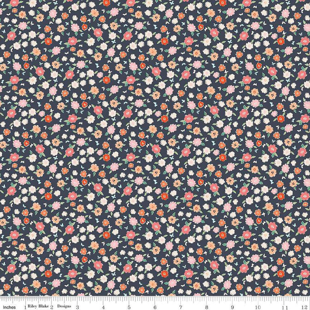 SALE In the Afterglow Flowerbed C13376 Midnight by Riley Blake Designs - Floral Flowers - Quilting Cotton Fabric
