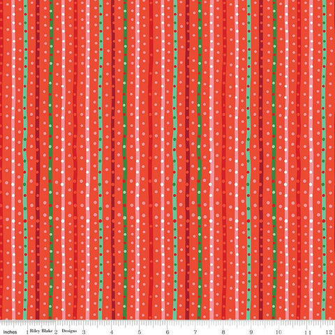 Twas Sugarplum Stripe C13465 Red - Riley Blake Designs - Christmas Stripes Striped - Quilting Cotton Fabric