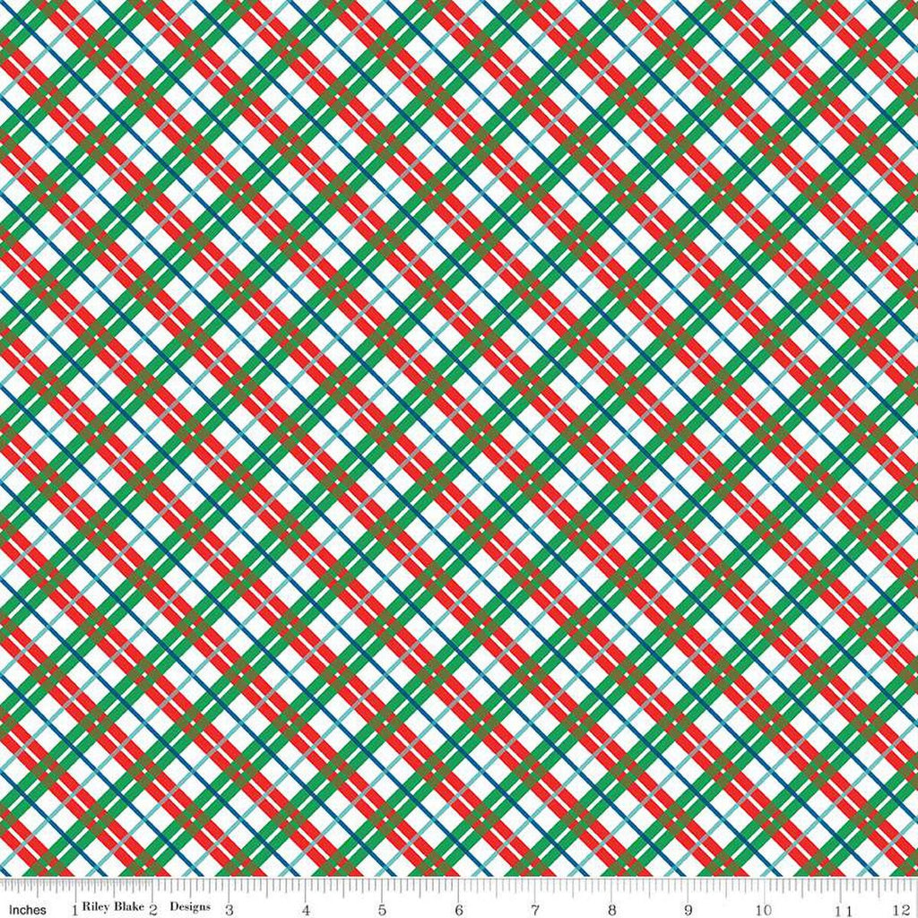 34" End of Bolt - SALE Deck the Halls In Check B 01666886B - Riley Blake - Diagonal -  Liberty Fabrics  - Quilting Cotton Fabric