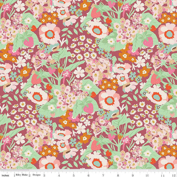 SALE In the Afterglow Main C13370 Orchid by Riley Blake Designs - Floral Flowers - Quilting Cotton Fabric