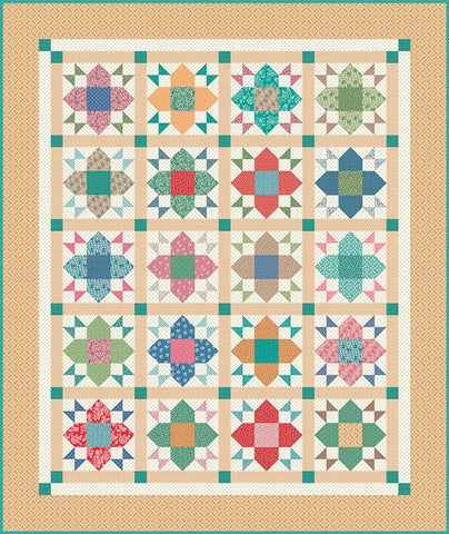 SALE Home Town Welcome Quilt Boxed Kit KT-13580 - Riley Blake Designs - Lori Holt - Box Pattern Fabric - Quilting Cotton Fabric