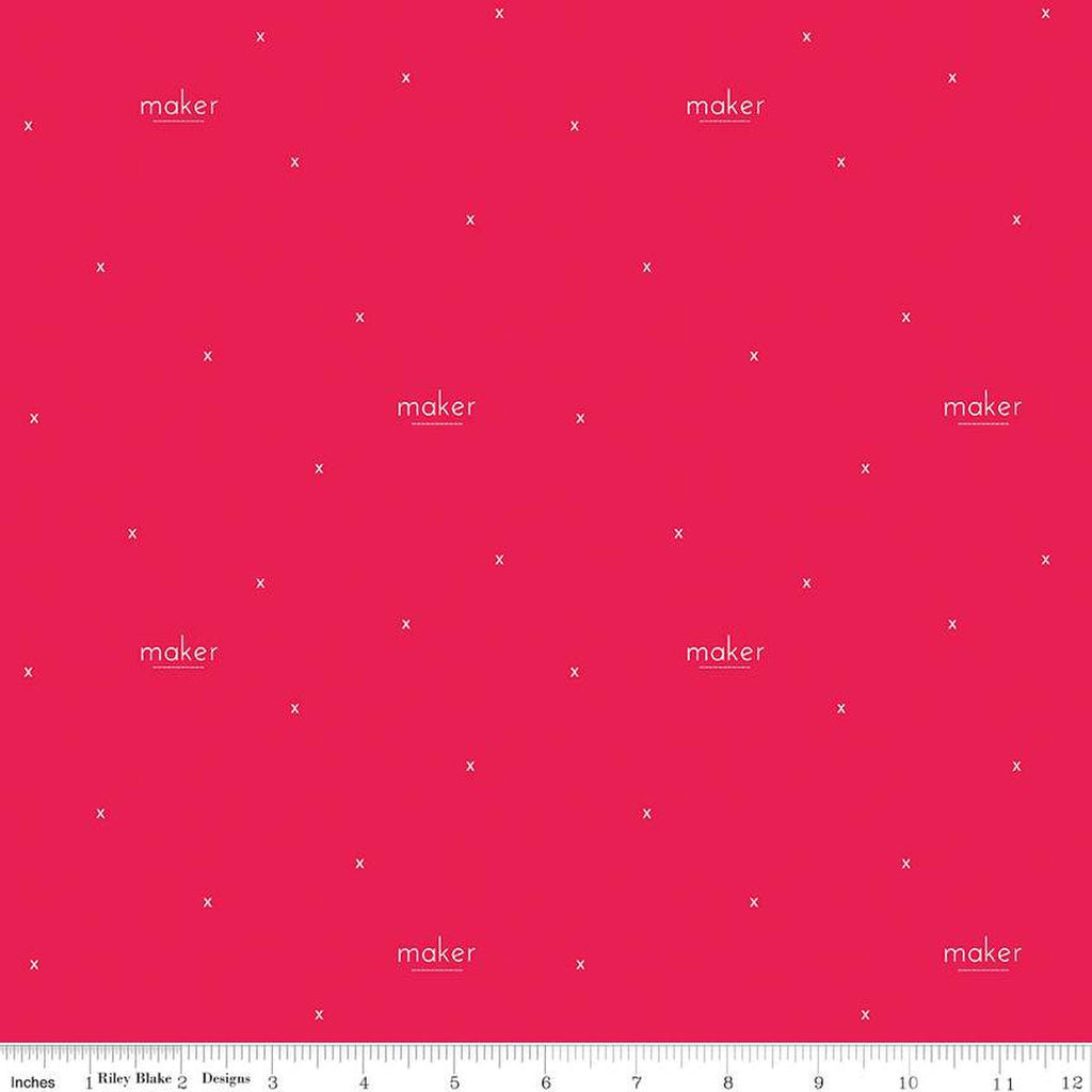 CLEARANCE Make Maker C13424 Red by Riley Blake Designs - Text Xs - Quilting Cotton Fabric
