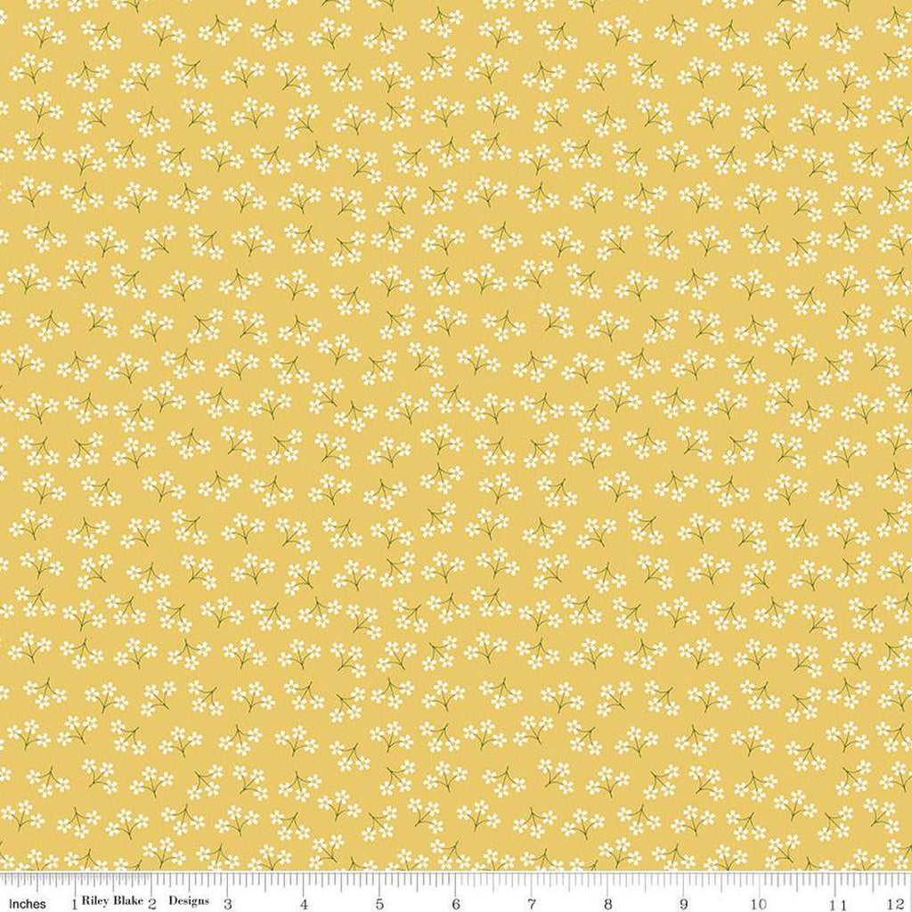 SALE Day in the Life Blossoms C13665 Honey by Riley Blake Designs - Floral White Flowers - Quilting Cotton Fabric