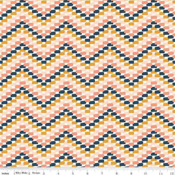 SALE Santa Fe Chevron C13384 Cream - Riley Blake Designs - Brush Strokes Southwest Southwestern - Quilting Cotton Fabric